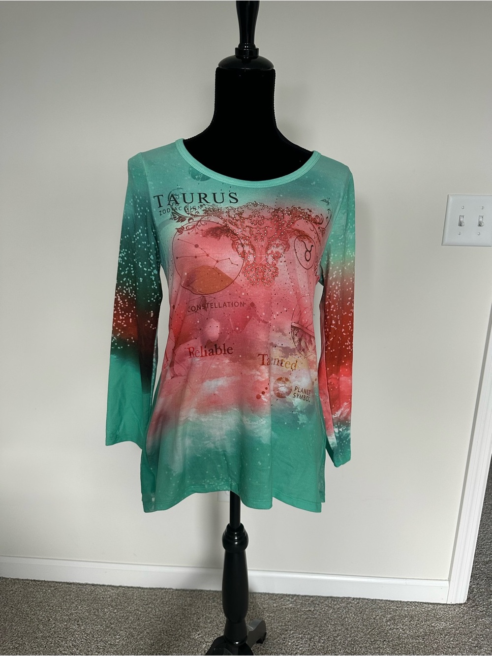 Women’s One World Taurus Zodiac‎ 3/4 Sleeve Top